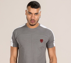 T-Shirt de gymnastique élastique de haute qualité pour hommes 95% coton Spandex Slim Fit avec motif imprimé sport tissu doux - Product Image 3