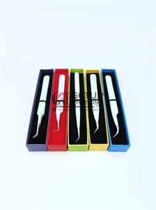 Vente en gros Nouveau 45 & 90 degrés Seaglass Poudre Revêtement Extension de cils Pince à épiler Incurvé Instruments de beauté en acier inoxydable - Product Image 2