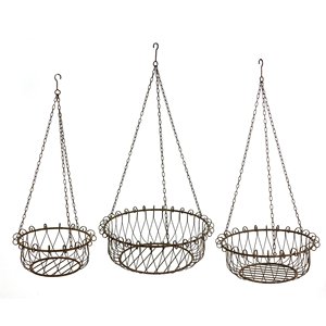 Panier à fruits rond en fil de fer, 1 pièce, noir, métallique, suspendu, avec combinable pour la décoration de la maison - Product Image 2