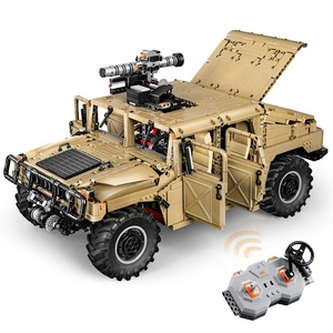 Truk Lapis Baja HUMVE H1 Off-Road 4WD Skala 1:8 Besar, Blok Bangunan RC DIY, Mobil MRAP C61036W - Product Image 1