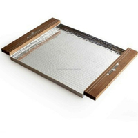 Plateau de service martelé en cuivre de style moderne personnalisable fait à la main en aluminium artisanat naturel pour la cuisine service à domicile
