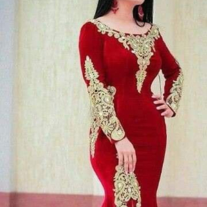 MODERN STYLISH EVENING DRESS EMBROIDERY OF DABKA, CRYSTAL GLASS BEADS,GLASS STONE WORK FOR PARTY-WEAR @ 2022 - Product Image 1