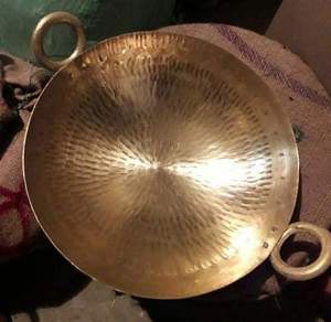 Bol de service indien en cuivre et acier inoxydable martelé King International, plat indien Kadai pour servir - Product Image 2