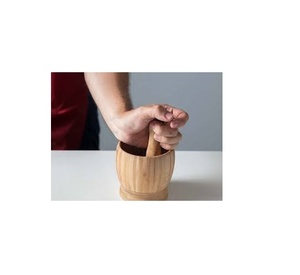Mortero de madera y Mazo para cocina, herramientas de mesa y utensilios de cocina, hierbas y especias, venta al por mayor - Product Image 6