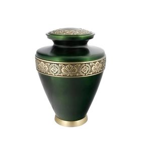 Urna de cremación grabada para adultos, urna de aluminio para cenizas funerarias modernas personalizadas, color verde, a bajo precio - Product Image 1