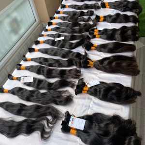 wholesale Full cuticle aligned 11a grade One Donor raw unprocessed hair, pure natural wave Remy indian temple hair in india - Product Image 4