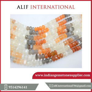 100% Pure Multi Moonstone Faceted Rondelle Stone Beads Perles de pierres précieuses en vrac - Product Image 2