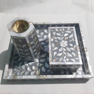 Juego de bandejas para servir con incrustaciones de madreperla de estilo árabe superventas, quemador de caja de Oud artesanal natural pulido con diseño de animales - Product Image 6