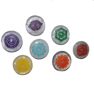 Wholesaler of Engraved Meditation Chakra Set with Choko Reiki : Engraved Meditation Chakra Set with Choko Reiki for Sale - Product Image 1