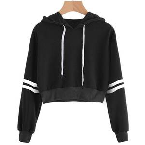 Custom Logo Terry Cotton <b>Long</b> <b>Sleeve</b> Zip Up <b>White</b> <b>Crop</b> <b>Top</b> Women Hoodie - Product Image 3