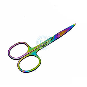 Tijeras de manicura con logotipo personalizado de Pakistán, el mejor mango de cerámica, tijeras afiladas de acero inoxidable para uñas, tipo de hoja recta - Product Image 4