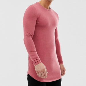 High Quality Men Long Sleeve Blank T-Shirt <b>Round</b> Neck Muscle Fit T-Shirt For Men With Your Own Logo - Product Image 4