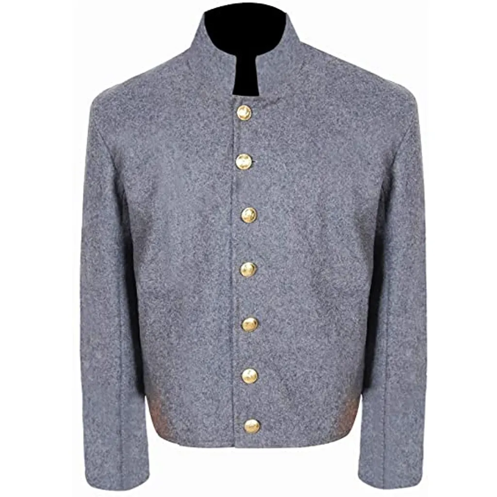 Chaqueta de lana sin cortar, chaqueta de conchas, US civil war, color gris