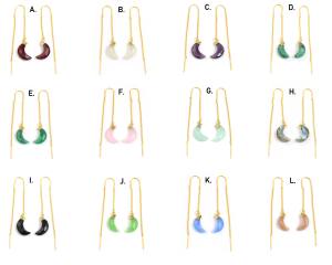 Multi piedra preciosa con forma de luna chapada en oro Nuevo diseño Joyería Regalo de moda para su conjunto de aretes de aro - Product Image 2