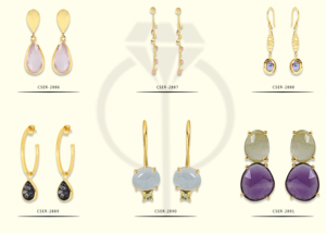 Forme ronde arc-en-ciel pierre de lune pierre gemme réglage boucles d'oreilles pendantes bijoux en argent sterling 925 plaqué or pour cadeau de mariage. - Product Image 3