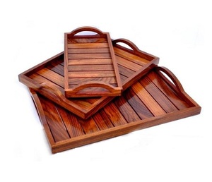 ถาดเสิร์ฟชากาแฟไม้ทรงสี่เหลี่ยมผืนผ้า3ขนาด - Product Image 2