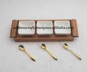 Plateau de service de chocolats en bois avec ensemble de bols bol à Dessert de taille personnalisée de qualité supérieure avec plateau pour l'utilisation de service d'hôtel à la maison - Product Image 4