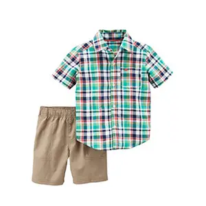 High quality 100% export oriented boys clothing short sleeve sets new design fashionable from Bangladesh