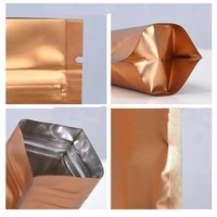 Sac d'emballage à fermeture éclair, en papier d'aluminium, noir, mat, à haute barrière, pour aliments secs, emballage en or