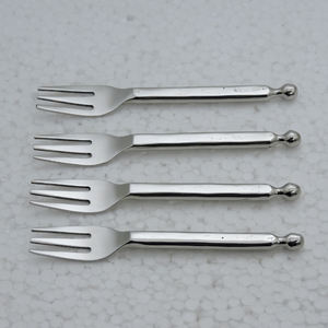 Poli miroir conçu par SCI Zigzag poignée forme avec haute argent poli 4 pièces fourchette ensemble de couverts couverts couverts - Product Image 3