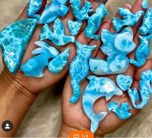 Pierres précieuses pour bijoux, pièces, sculpture de larimar - Product Image 1