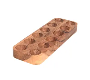 Nuevo diseño Acacia 12 rejillas soporte para huevos bandeja casa de madera cocina pollo huevo bandeja caja personalización especificaciones para Decoración de mesa