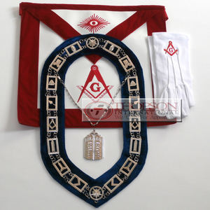 Masonic Regalia Master Mason delantal bordado de algodón y cuero con tela de cinta y parche bordado para uso masón - Product Image 1