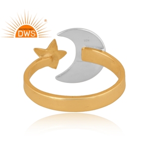 Bague en argent sterling fin plaqué or, motif croissant de lune, faite à la main, best-seller 2026, fabricant de bijoux en argent - Product Image 4