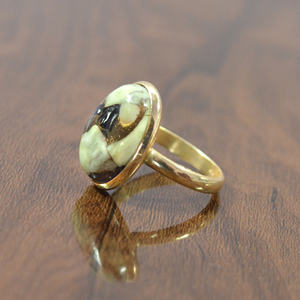 Vente en gros de quartz citron plaqué or 18 carats bague spinelle noire en argent sterling 925 de forme ovale pour mariage et fête - Product Image 6