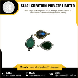 Connecteur de pierres précieuses en argent sterling 925 pour bijoux pour femmes fabriqués à la main par le fabricant en gros - Product Image 2