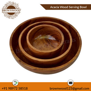 Leading Exporter of <b>Best</b> Quality Handmade Acacia Wooden Serving Bowl Set of 3 Handmade Bowls Manufacture in India - Product Image 6