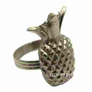 แหวนผ้าเช็ดปากดีไซน์สับปะรดชุบนิกเกิลวัสดุโลหะสำหรับงานเลี้ยงและโรงแรม - Product Image 1