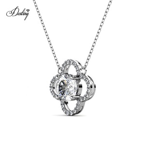 Nouveau GRA Moissanite Diamant Avec Certificat 925 Sterling Silver Lucky Four Leaf Clover Necklace Destiny Jewellery - Product Image 2
