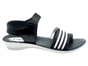 Sandales flottantes noires en PU pour femmes et filles, style décontracté, doublure extérieure - Product Image 2