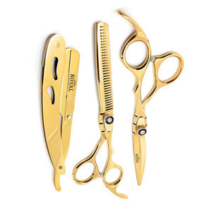 Tijeras de peluquería para cortar el pelo, utensilios de acero inoxidable dorados, novedad, superventas - Product Image 4