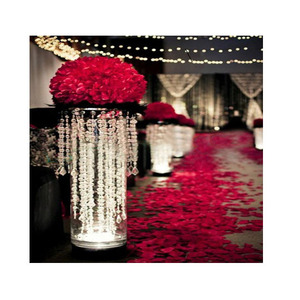 แท่นคริสตัลตกแต่งทางเดินสำหรับงานแต่งงาน,เสาทางเดินคริสตัลพร้อมดอกไม้สำหรับงานแต่งงาน - Product Image 1