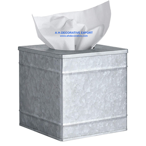 Porte-mouchoirs en fer galvanisé de forme carrée, de qualité supérieure, pour la décoration de la maison, fourni par l'usine, en vente - Product Image 1