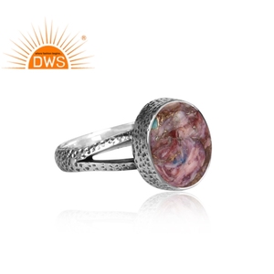 Argent Sterling 925 oxydé naturel Mojave cuivre violet huître Turquoise pierre précieuse bague empilable fabricant de bijoux - Product Image 3