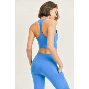 LOW MOQ OEM DESIGNED HOT SALE FITNESS WEAR BLISSFUL RIBBED BRA SET - Product Image 6