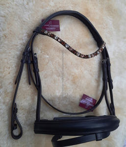 สายบังเหียนหนังม้าประดับคริสตัลวิบวับแผ่นรองนิ่มดีไซน์ใหม่สำหรับนักขี่ม้ากีฬาขี่ม้า - Product Image 5