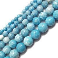Perles en vrac de cristal de quartz Larimar de qualité supérieure, 6mm, 8mm, 10mm, 12mm, perles rondes polies pour la fabrication de bijoux