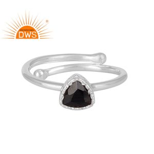 Anillo de Plata de Ley 925 con gema en forma de triángulo para mujer, sortija, plata esterlina - Product Image 1