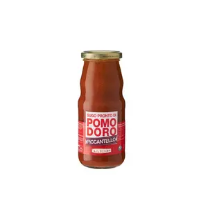 Italian 350g Glass Bottle Ready To Eat Food With Red Hot Chilli Peppers And Tomatoes Sauce For Condiment