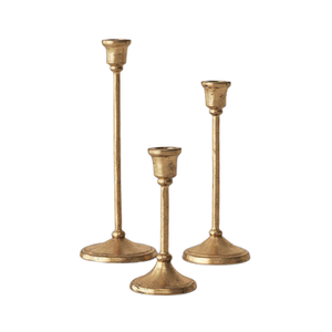 Lot de 3 bougeoirs en laiton couleur or Bougeoir de taille personnalisée de qualité exclusive pour accessoires de décoration intérieure - Product Image 1