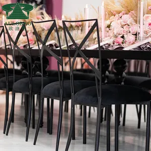 Chameleon cross back iron metal discount fancy banquet chairs