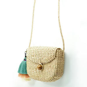 ถุงผักตบชวาธรรมชาติแบบแข็งมีสไตล์พวงกุญแจผ้าฝ้ายสีพาสเทลผลิตจากเวียดนาม - Product Image 2