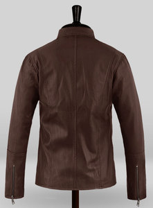 New Design Winter 2020 - 2021 <b>Scrubbed</b> Sheep Leather Unisex Moto Biker Brown Colour Jacket - Product Image 5