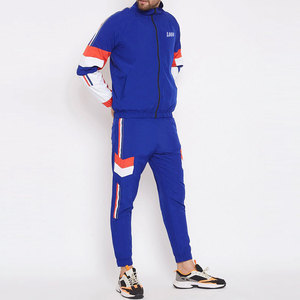Wholesale Men's Zipper Sweat Shirt Ribbing on cuffs and hem With Matching Track Pants Sweat Suits Set - Product Image 3