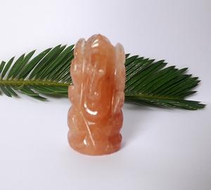 Sculpté à la main Ganesha idole améthyste Style Aventurine Sunstone Sculpture décorative pêche pierres précieuses artisanat pierre semi-précieuse artisanat - Product Image 5