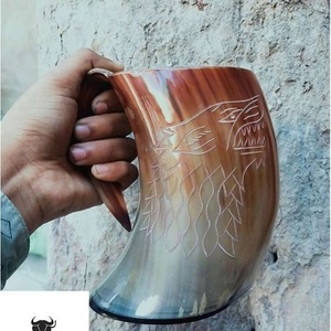 Tasse en corne naturelle de buffle viking et tasse en corne de bière - Product Image 3